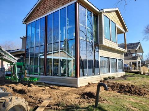 A gorgeous curtain wall of a magnificent house